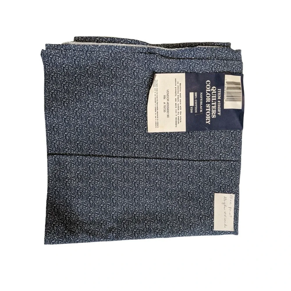 Quilters Color‎ Story Navy Blue Floral Cotton Fabric 2.5 Yards 44